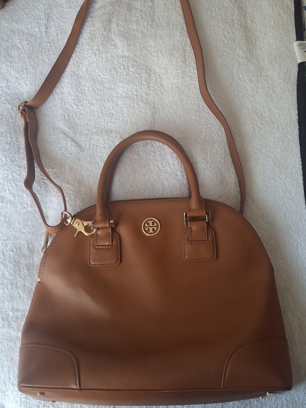 Tory Burch Tan Leather Dome Satchel